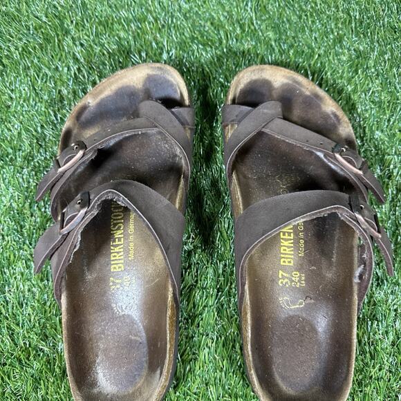 Birkenstock Arizona Women's Size 7 US 37 EU Brown Leather Made In Germany - Picture 4 of 5